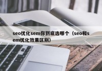 seo优化sem你到底选哪个（seo和sem优化效果区别）